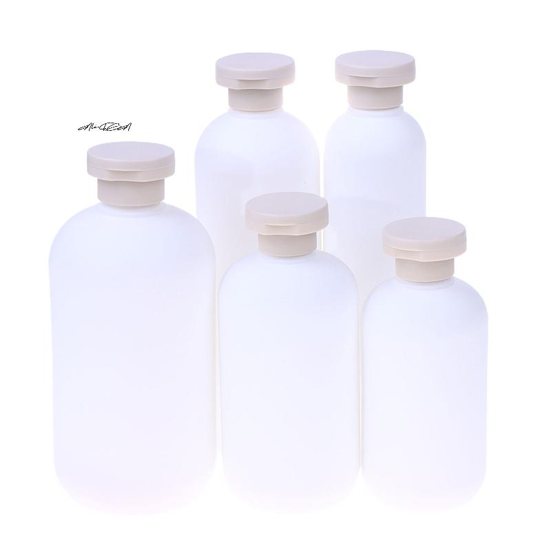 White Plastic Travel Shampoo Squeeze Bottles Refillable Containers with Flip Cap for Lotion Cream Shower Gel Foam Pump Bottles