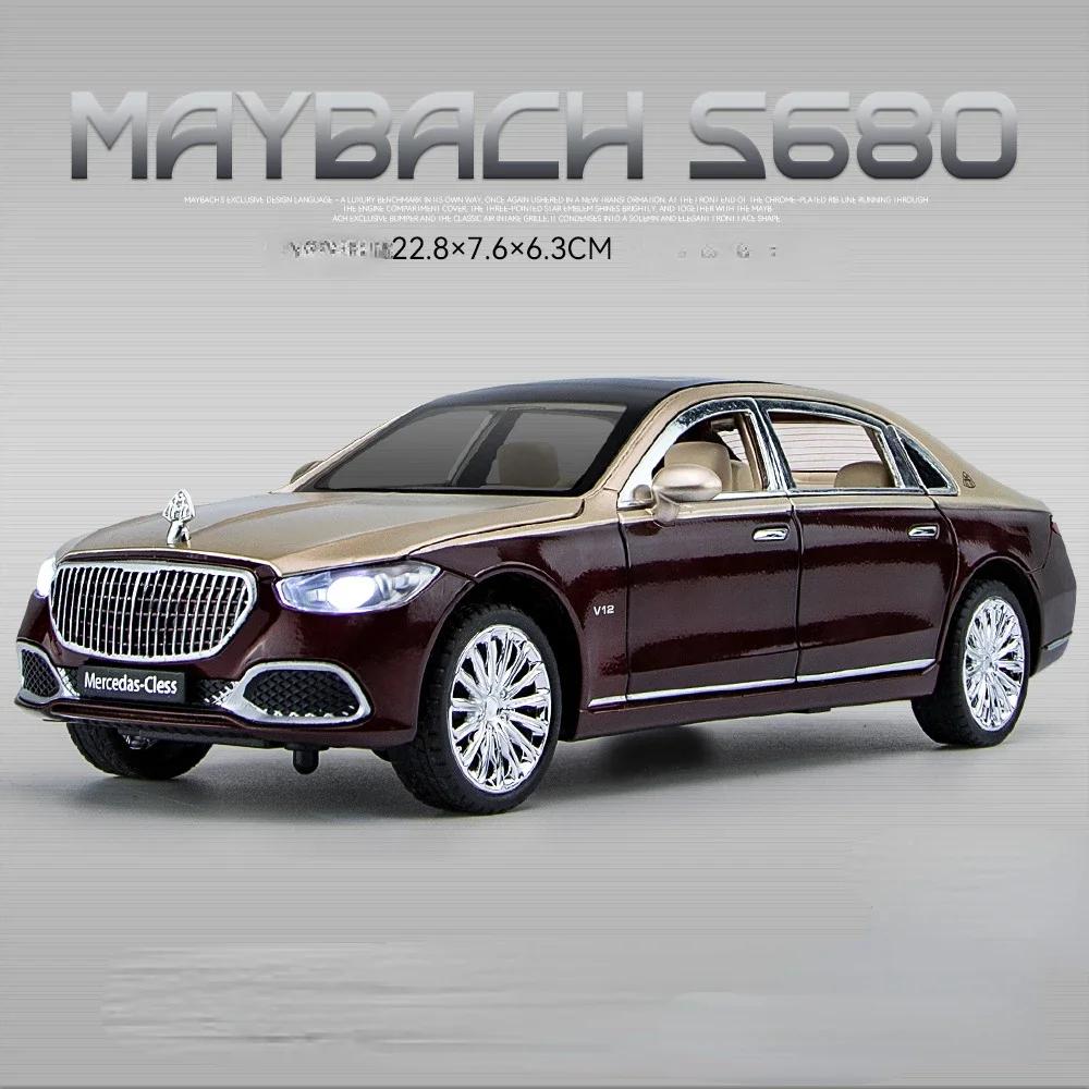 ABAB1 1:24 S680 Luxury Sedan Simulation Diecast Metal Alloy Model Car Sound Light Collection Kids Toy Gift