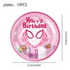 51Pcs Pink Spider Party Supplies Tableware Set w/ Tablecloth Plates Cups Napkins