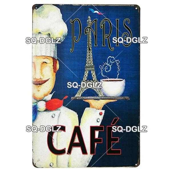 [SQ-DGLZ]COFFEE Menu Metal Sign Vintage Plaque Plate Decor For Pub Bar Wall Decor Break Coffee Tin Signs Retro Cafe Poster