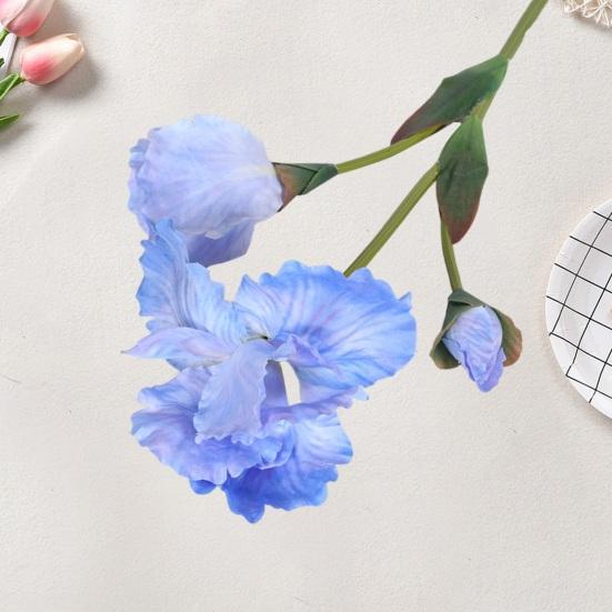 Искусственная ветка ириса со стеблем, зеленые листья, домашняя свадьба, искусственный цветок, цветочная композиция, украшение для дома и улицы, реквизит для фотосессии
