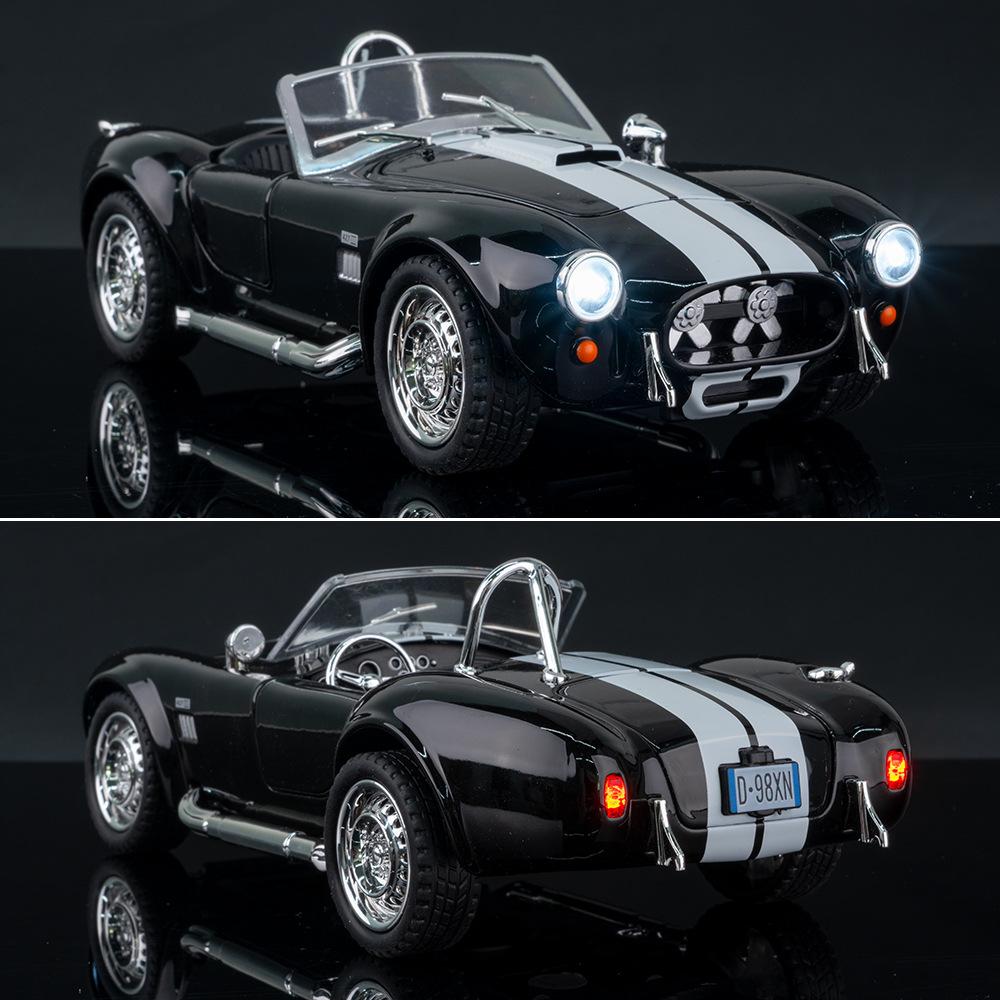 1/22 Ford Shelby Cobra 427 S/C Модель автомобиля из сплава Звук и свет Инерционный Детская игрушка Коллекционные предметы Подарок на день рождения