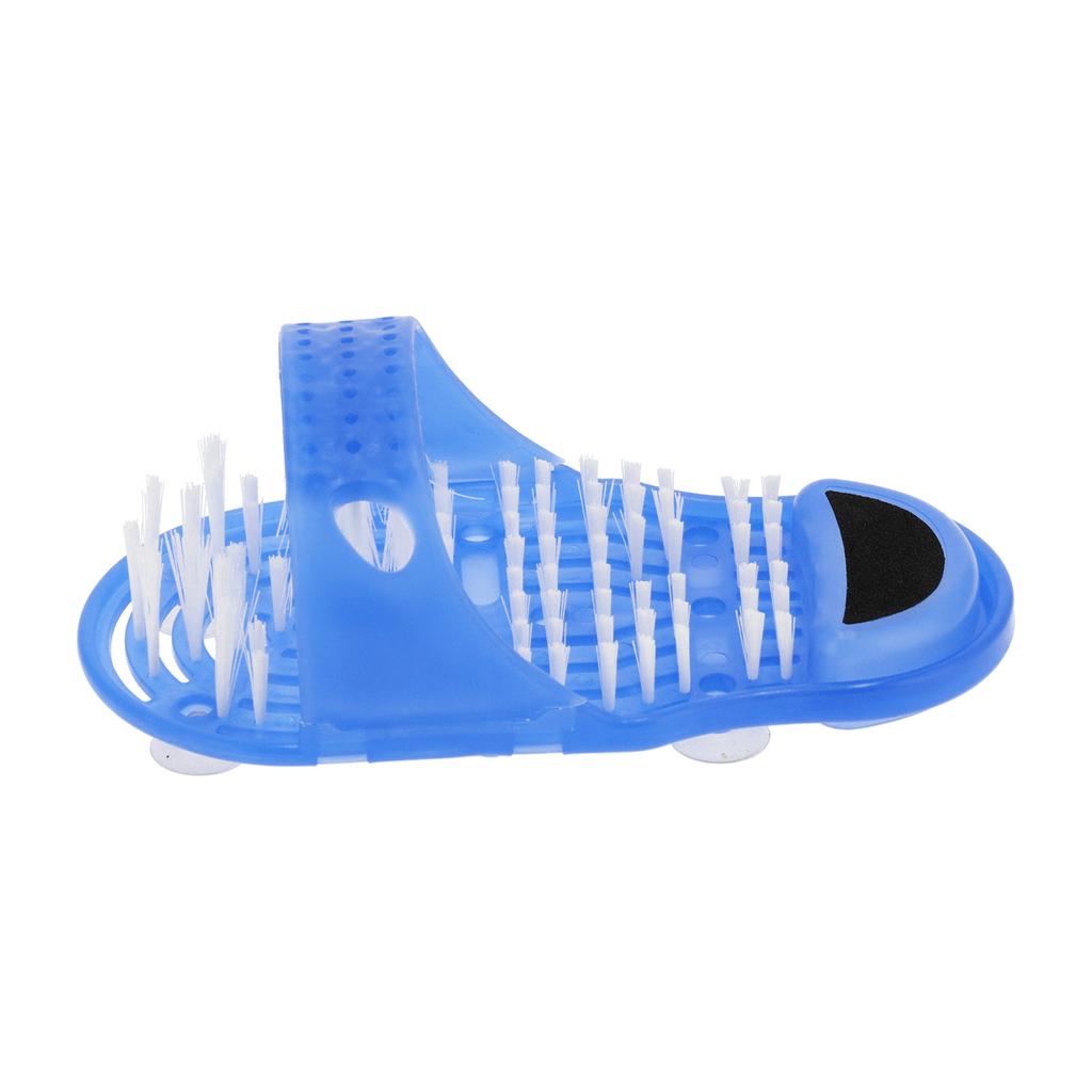 Shower Foot Scrubber Shoe Plastic Exfoliating Foot Massager Cleaner with Suction Cup Blue