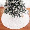Home Christmas Tree Skirt Foot Carpet Snowflak Decoration Festival Party Cover Tree Skirt Round