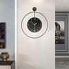 Decorative Wall Clock Hanging Ornament Metal Modern Silent Simple Large Home Decor for Cafe