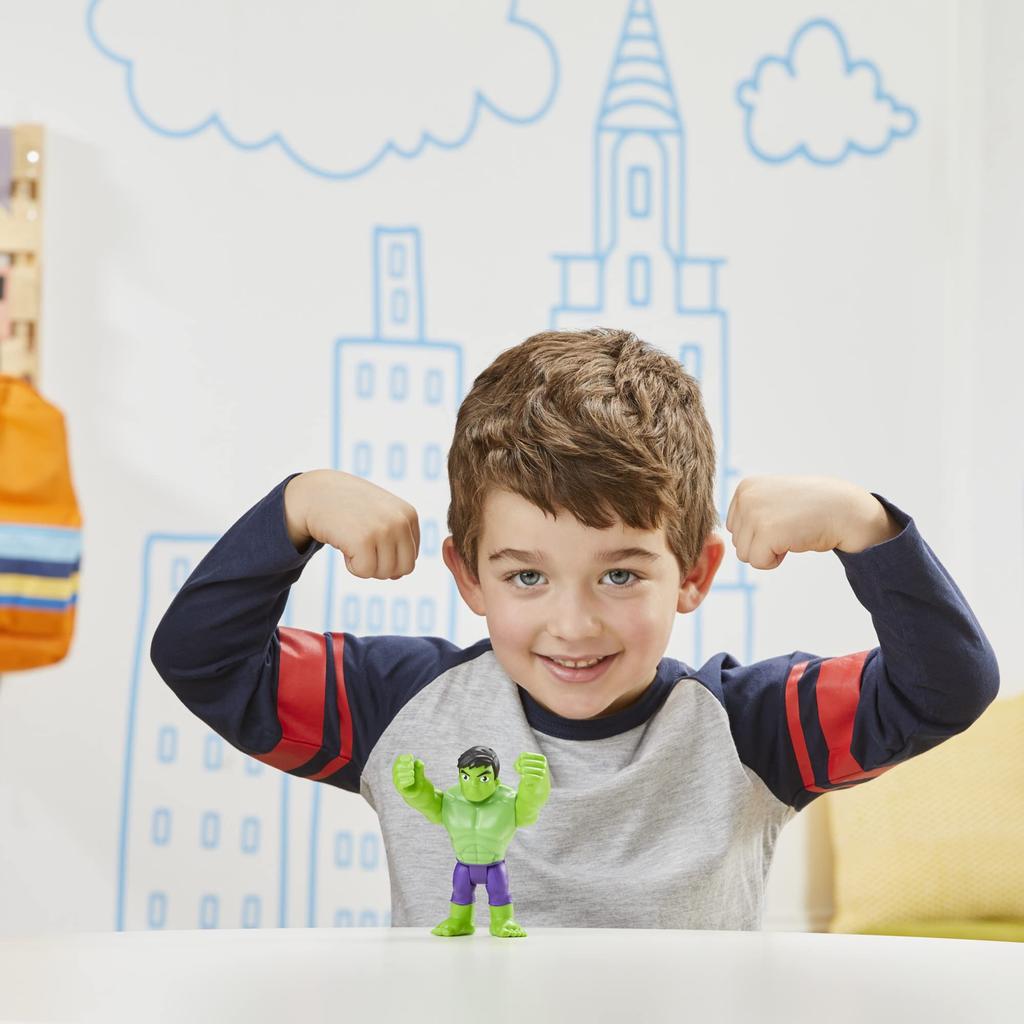 Человек-паук и его удивительные друзья Marvel Халк Фигурка героя Игрушка, Масштаб 4 дюйма Фигурка супергероя, Возраст 3+ (Ф3996)