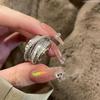 Корейские новые модные ювелирные изделия изысканное серебряное кольцо с цирконием элегантное женское регулируемое открытие свадебный подарок роскошный аксессуар