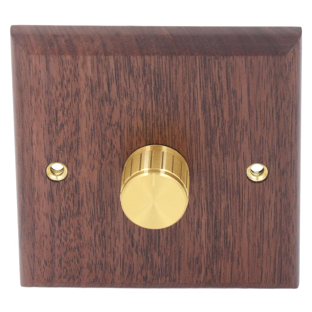 Диммерный выключатель с латунной ручкой, дерево черного ореха, поворотный диммер для домашнего освещения, 200–250 В