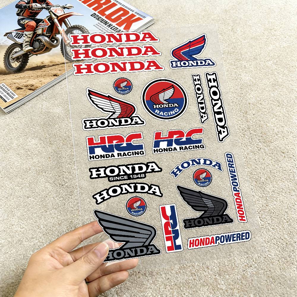 Светоотражающие наклейки для мотоцикла Honda, водостойкие декали для шлема, скутера, топливного бака, ящика для инструментов, RacingOW3