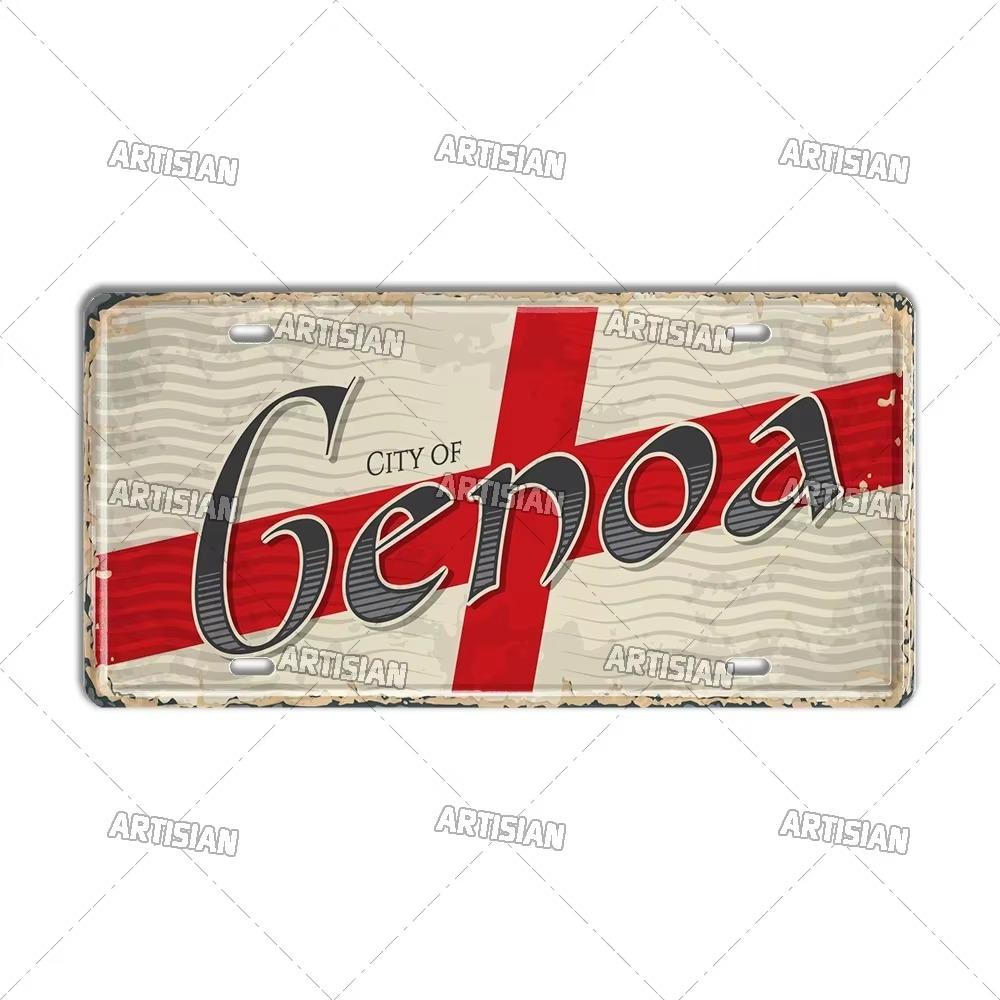 Artisian Италия Город Государство Дорожный автомобильный номерной знак Провинция Металлический знак Достопримечательность Номерной знак Декоративная жестяная табличка Настенный декор Часть