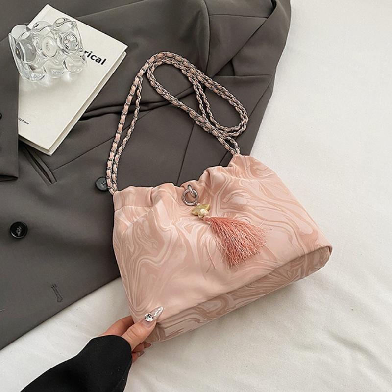 Модная сумка-ведро на шнурке, китайская сотня сумок, женская сумка через плечо с цепочкой, подвеска, украшение из искусственной кожи