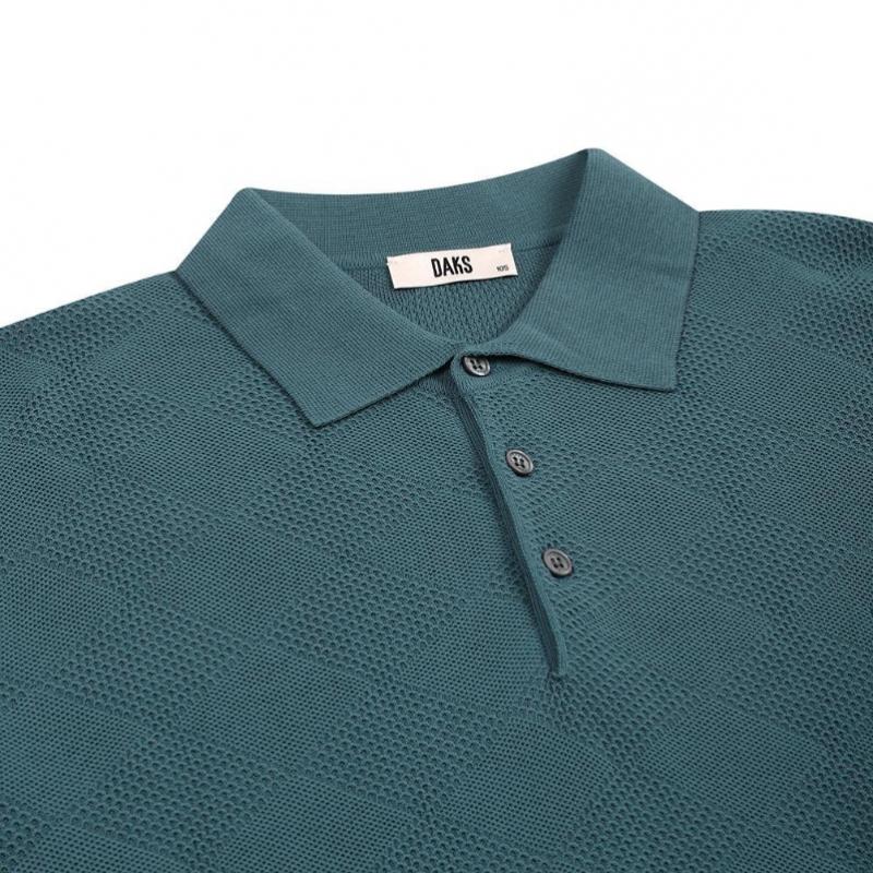 Daks 26ss Cotton Blend Argyle Mix Knit Polo Dms1swts103e1