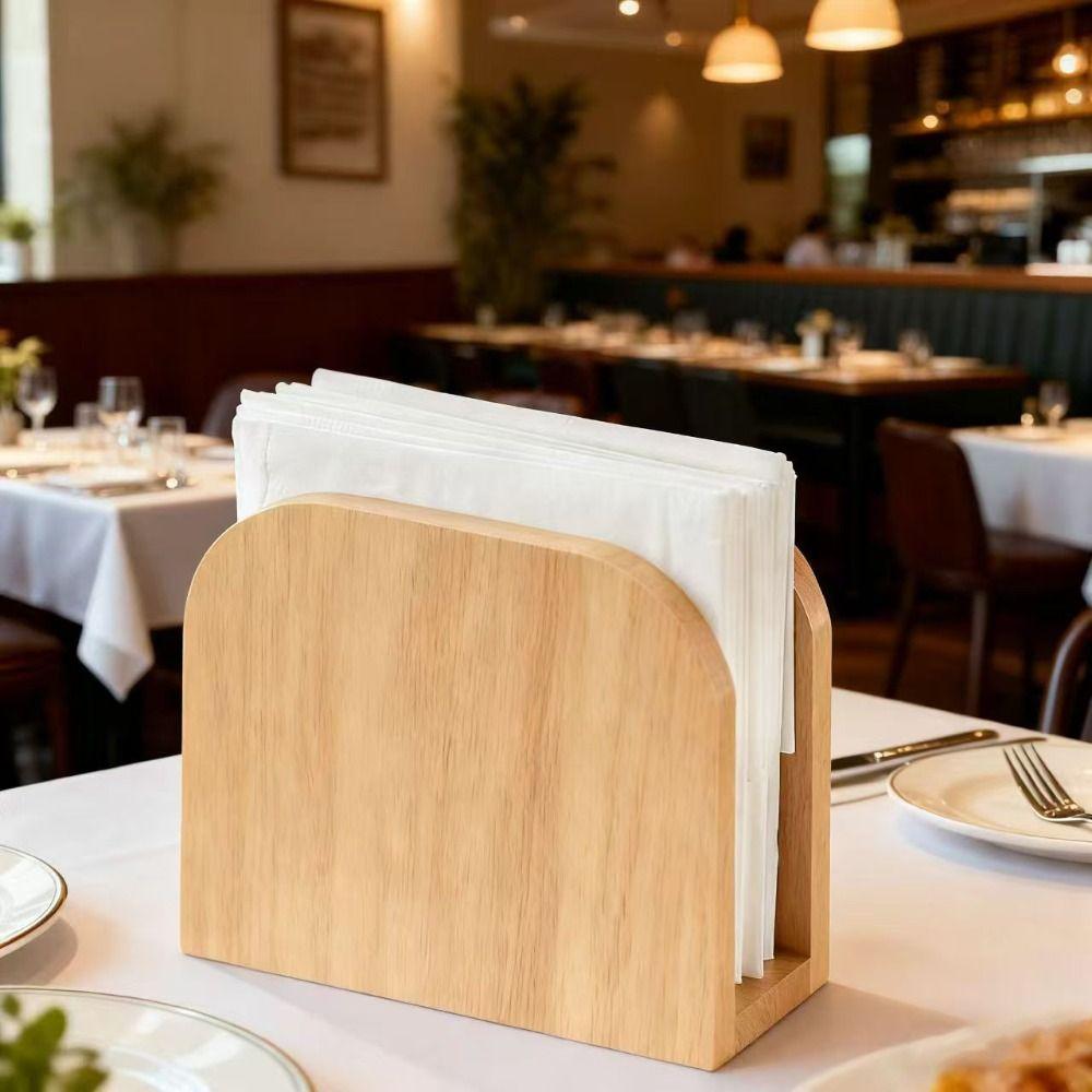 Upright Design Wooden Tissue Holders Solid Wood Wood Paper Box Napkin Storage Racks House Party