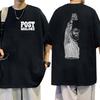 Футболка с графическим принтом Singer P-Posts M-Malones Мужская Хип-хоп мода Футболка с коротким рукавом Ретро Оверсайз Женская Хлопковая футболка Уличная одежда