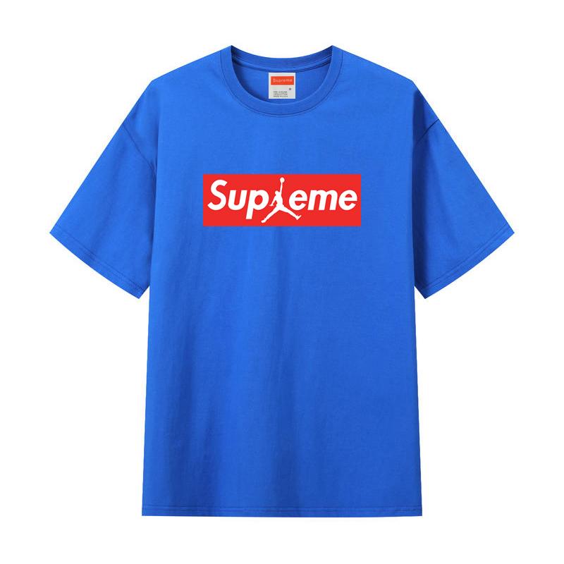 Футболка ZL06 Supreme 2025 из чистого хлопка с круглым вырезом и принтом, высококачественная парная футболка