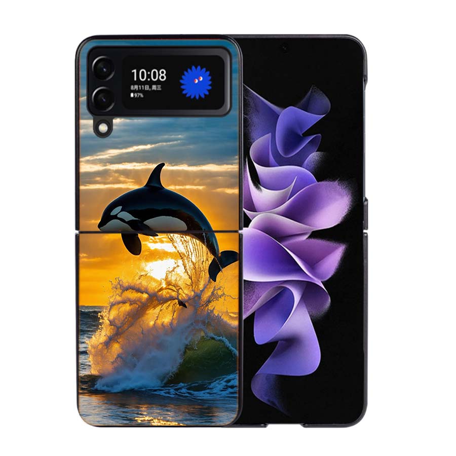 Facts About Killer Whales Phone Case For Samsung Z Flip 7 6 5G Galaxy Z Flip4 Z Flip5 Z Flip3 Coque Black Hard PC Shell Protecti
