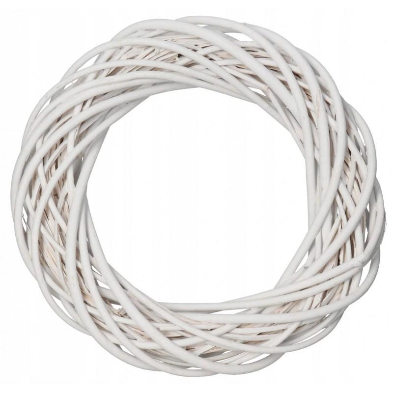 WHITE WICKER WREATH 35 THICK WICKER