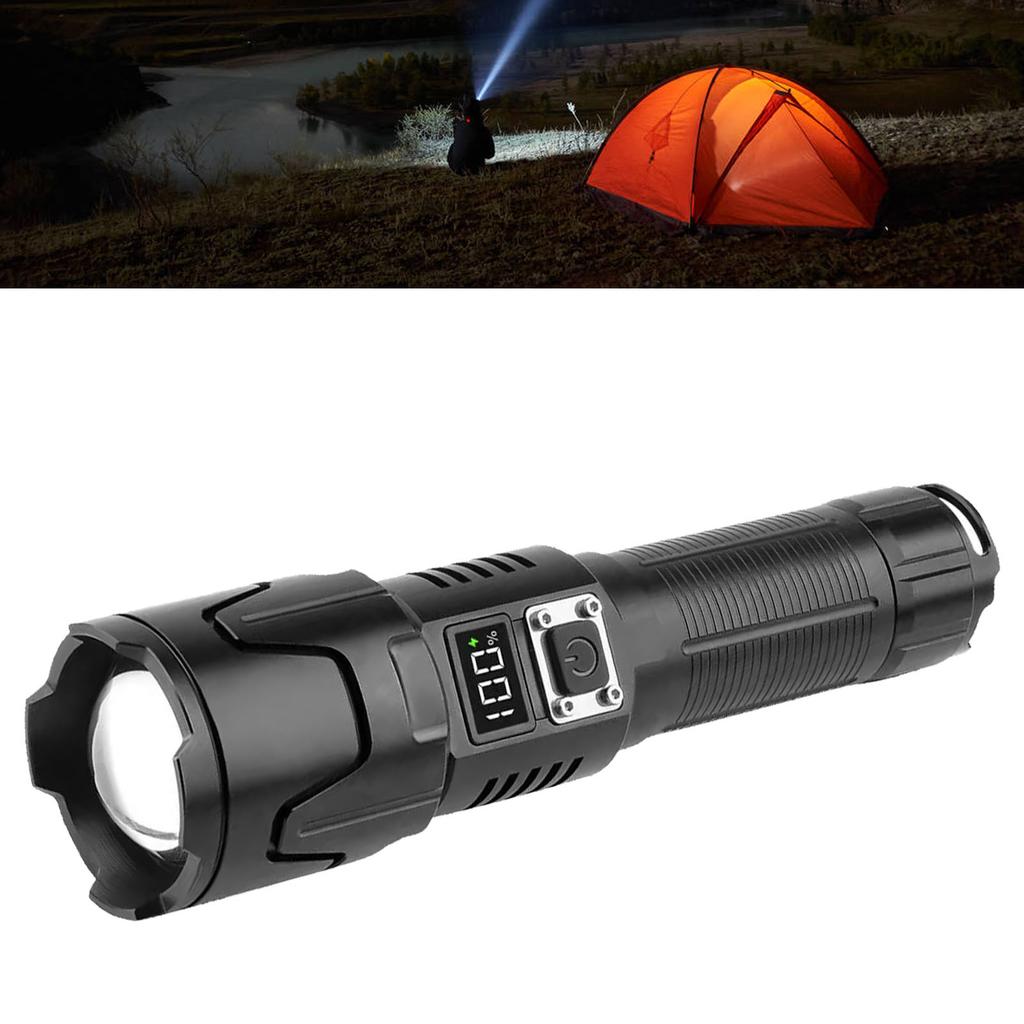 Светодиодный сверхяркий фонарик USB зарядка 120000 лм выдвижной зум ручной фонарь IPX5 водонепроницаемый
