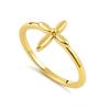 925 Sterling Silver Gold Vermeil Four-Petal Floral Minimalis Women Ring