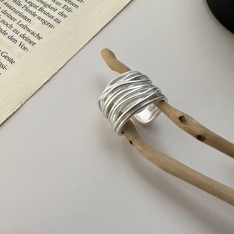 Геометрическое кольцо с открытой шинкой и неровными линиями для женщин, модные и изысканные аксессуары, праздничные подарки