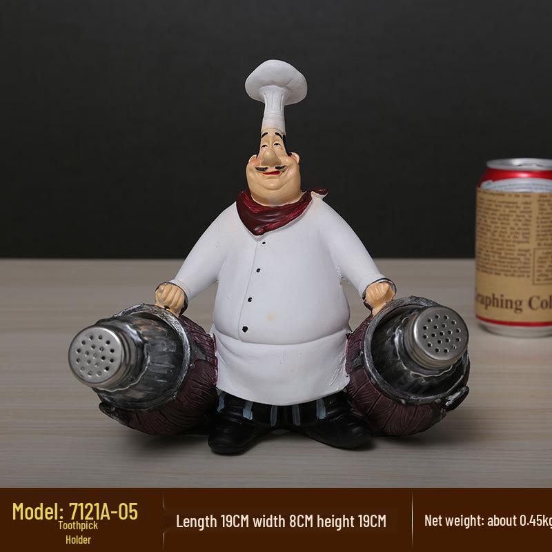 European Chef Figurine - Decorative Ornament for Home, Cafe, Cake Shop, or Living Room
