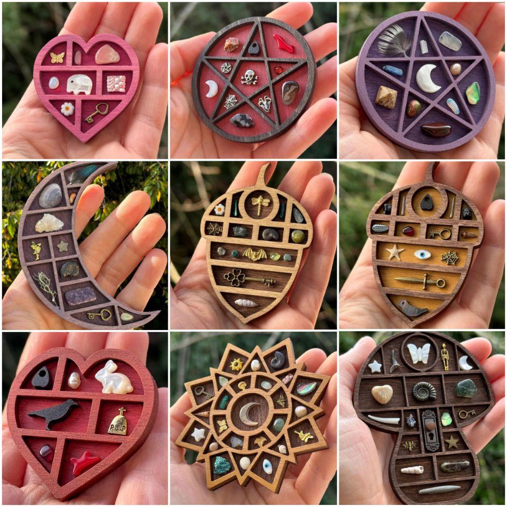 Сердце Звезда Гайка Мини Подставка для украшений Разнообразие Ячеек Полка для кукольного домика Миниатюрная Полка для безделушек Игрушка