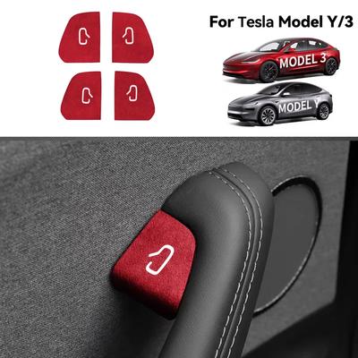 Наклейки на кнопки открытия двери автомобиля Для Tesla Model 1 Y Juniper Highland Подлокотник Кнопка стеклоподъемника Переключатель Аксессуары для интерьера