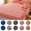 Soft Velvet Fitted Sheet with Elastic Bands Non Slip Adjustable Mattress Covers for Single Double King Queen Bed 160x200cm (no Pillowcases)