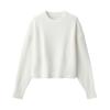 MUJI Моющийся ребристый короткий свитер с круглым вырезом BA1OQA4S Off White XL Женский Женский Женский