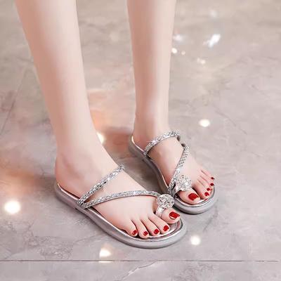 Французские вечерние тапочки балетки щиплющие холодные тапочки фея ветер красивые сандалии женская летняя обувь серебристая женская обувь