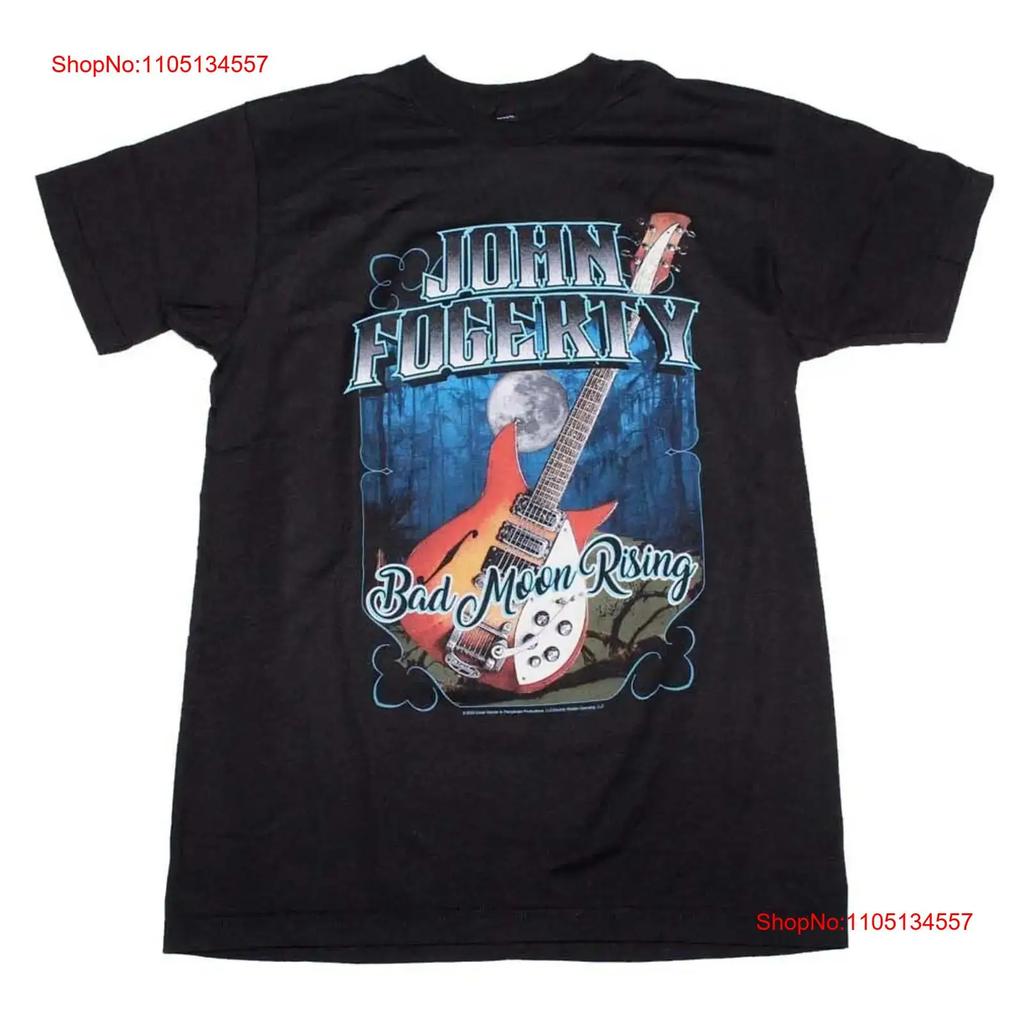 VTG Bad Moon Rasing John Fogerty T Shirt Classic Black Size S XL vintage Washed Casual designer clothes Breathable Slightly