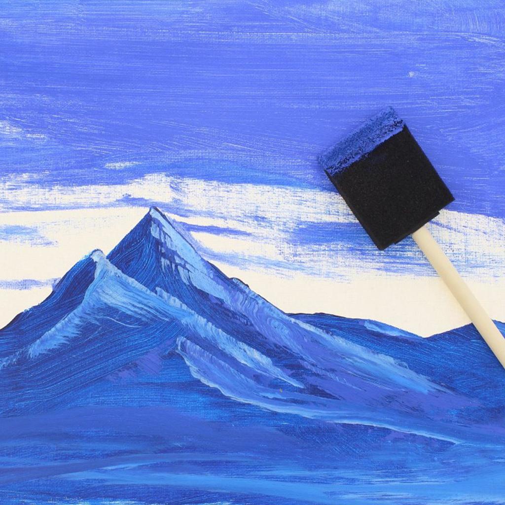 50 Pcs Sponge Brush Set 2 Size Sponge Paint Brush with Handle Grip Lightweight DIY Sponge Paint Pens for Acrylics DIY Painting