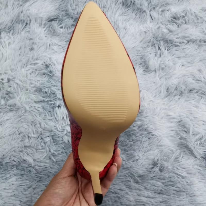 Classic Sexy Pointed Toe High Heels Women Pumps Shoes Faux Snake Print Wedding Party Pattern Shoes