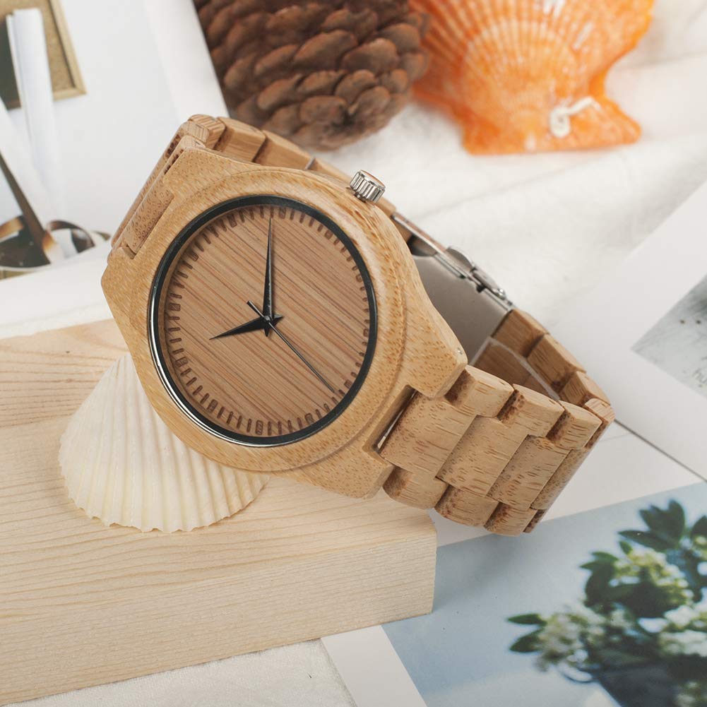 BOBO BIRD and Handmade Bamboo Wood Quartz Watch with Scale Lightweight Casual Sports Watch Men's Women's Movement, (Men's)