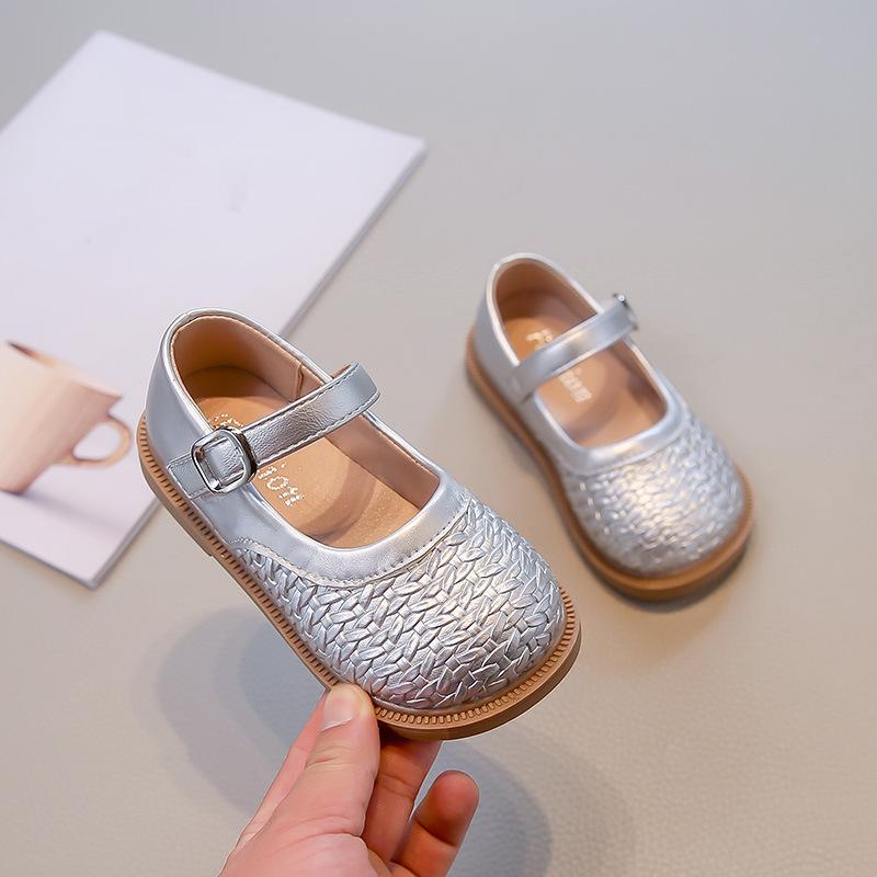 Девочки весна 2026 Мягкая подошва Кожаные Туфли-лоферы Принцессы