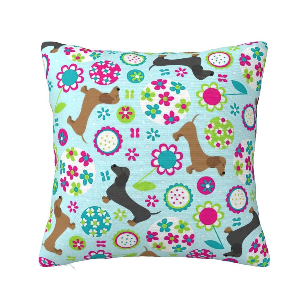 Cute White German Badger Dog Dachshund Pillowcase Cushion Cover Decoration Gift for Animal Dogs Lover Pillow Case Cover Sofa