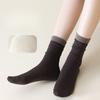 Женские осенне-зимние носки до середины икры, цветные хлопковые носки, бесшовные длинные махровые носки до икры и послеродовые носки