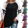 Модные женские повседневные свободные топы с длинным рукавом и круглым вырезом для отдыха