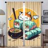 Sushi Cat Elegant Room Curtains for Camera Shades Anti-mosquito Curtains 2 Pieces Halloween Decoration Window Curtain Partition