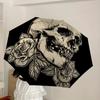 1pc Skull Roses Tattoo Design Umbrella with Plastic Handle,Suitable for All Seasons Home Travel Outdoor UmbrellaDD516
