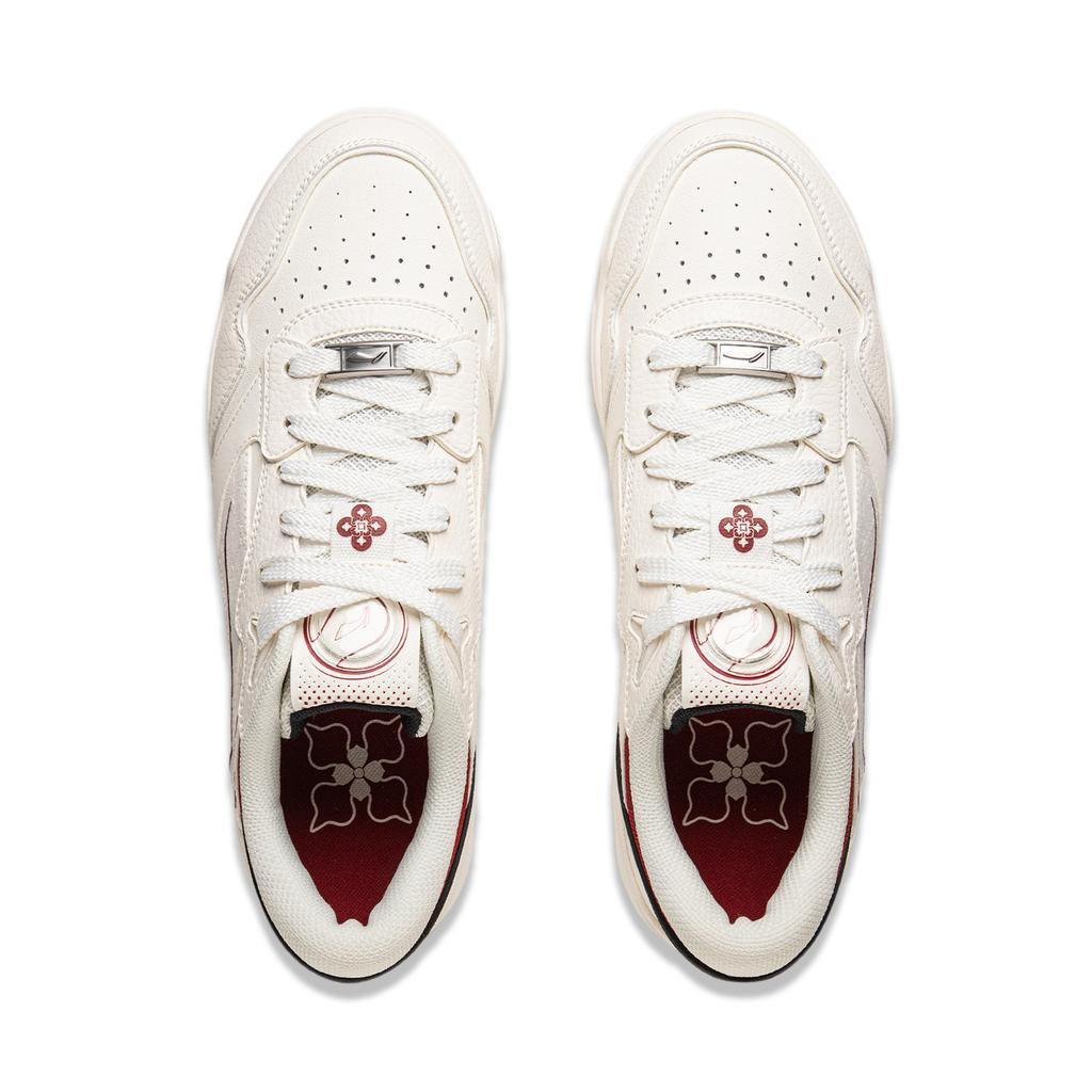Li Ning Moon White 3 Скейтбордические кроссовки Мужские Низкие Белый Красный AGCV077-2