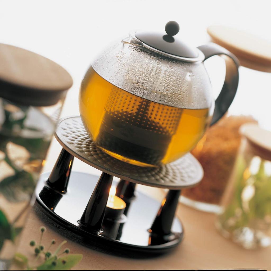 BODUM ASSAM Tea Press with Plastic Filter and Plastic Handle, 1L, Black [Authentic] 1844-01