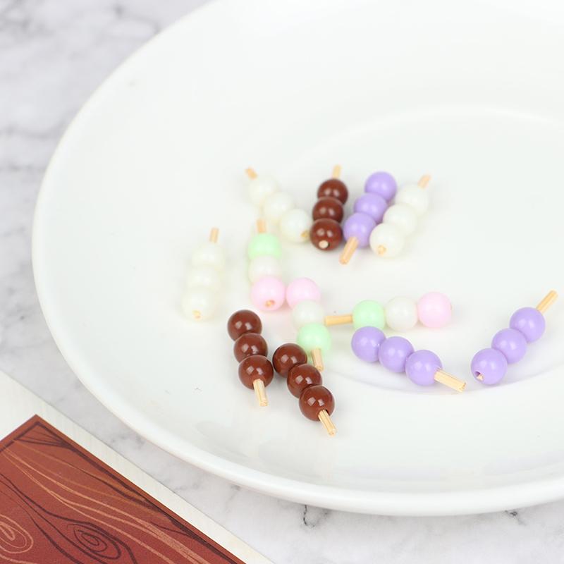 3 Набора Миниатюрный Кукольный Домик Японские Рыбные Шарики Шарики из Клейкого Риса Рисовые Лепешки на Шпажках Еда Кухонные Аксессуары Украшение Кукольного Домика