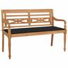 VidaXL Batavia Bench with Cushion Patio Furniture Garden Bench Outdoor Bench Terrace Furniture Black 120 Cm Garden Patio 3062161