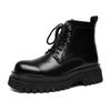 Мужские повседневные ботинки в британском стиле из натуральной кожи, черные, модная платформа, ковбойские ботильоны, весна-осень, мотоциклетные боты для мужчин