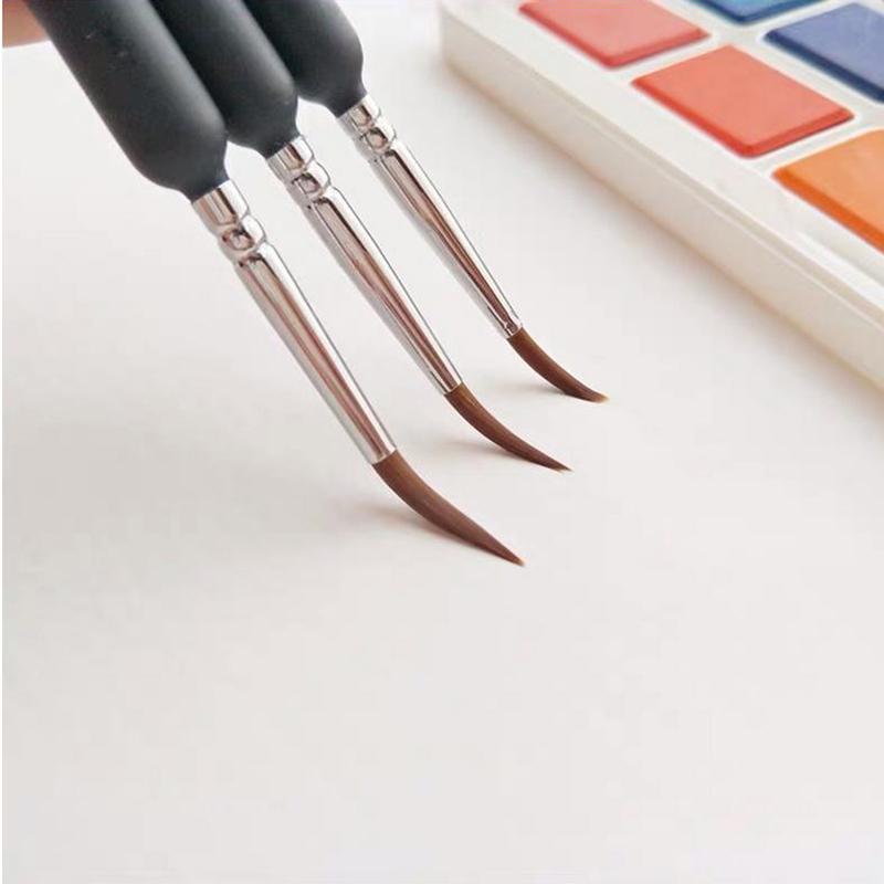 10 Pcs Weasel Hair Fine Detail Brushwork Brushes Artist Hand Painting Fineline PaintBrush Set for Oil Watercolor Gouache Acrylic Painting Stroke