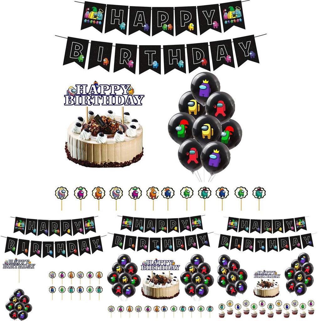 Набор для украшения на тему дня рождения для вечеринки, набор принадлежностей, баннер из воздушных шаров, топпер для торта