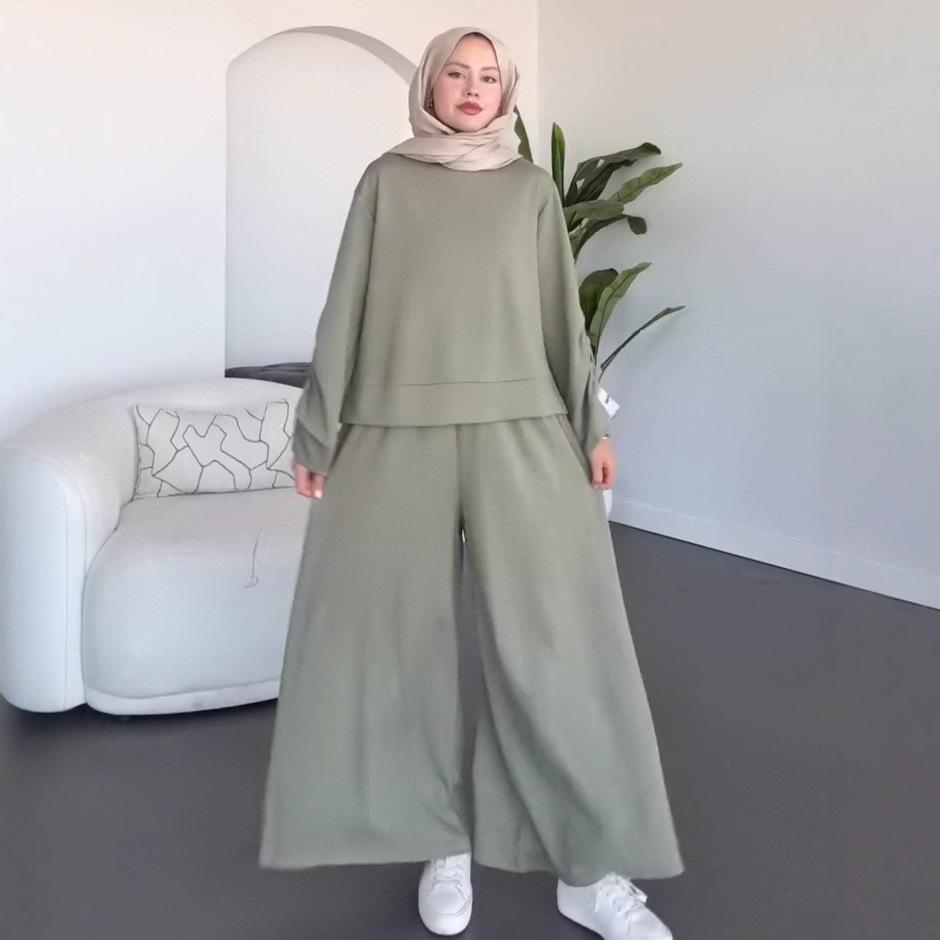 2025 Autumn Sporty Casual Women's Two-Piece: Long Sleeve Top & Loose Pants