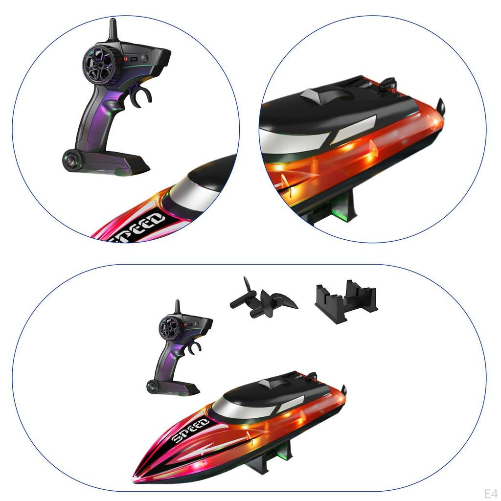 Радиоуправляемая гоночная лодка со световой декорацией, реалистичный катер для озер, подарок для мальчиков и девочек