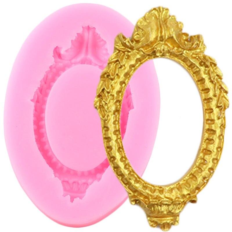 DIY зеркальная рамка, инструменты для украшения торта из помадки, шоколадный торт, силиконовые формы, кухонные формы для выпечки